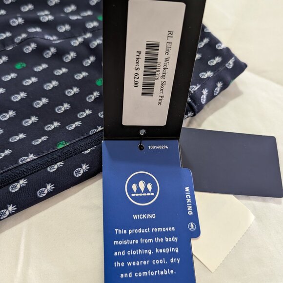 RLX RALPH LAUREN Skort Girls L (12-14) Navy Elite Wicking Pineapple Pull On - Picture 10 of 14